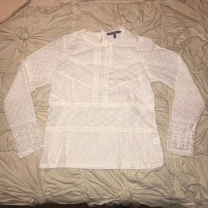 Anthropologie White Eyelet Top
